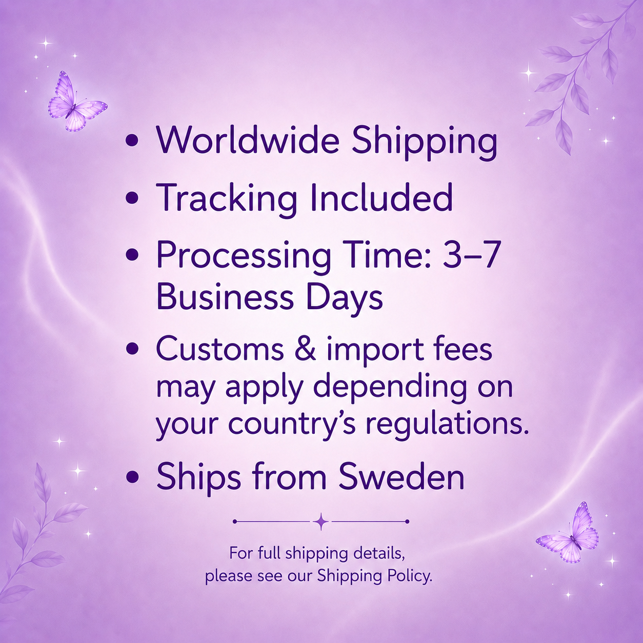 Shipping information